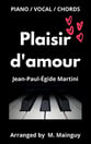 Plaisir d'amour piano sheet music cover